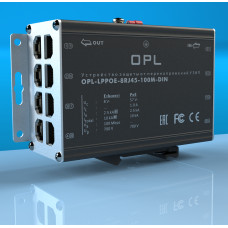 Устройство защиты от перенапряжений УЗИП OPL-LPPOE-8RJ45-100M-DIN