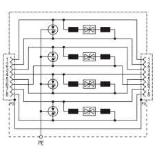 Устройство защиты от перенапряжений УЗИП 90 ватт POE Cat.6 OPL-POE-LP802.3bt+2,5G1C-I IP65 90WBOX