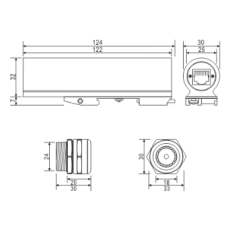 Устройство защиты от перенапряжения УЗИП OPL-POE-LP802.3bt-5G1C-DIN-I IP67 60WTUBE