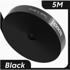 Лента-липучка Велкро TOOCKI-1cm-5m-black