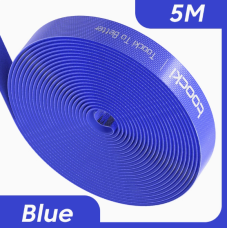 Лента-липучка Велкро TOOCKI-1cm-5m-blue