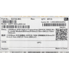 Трансивер оптический HUAWEI QSFP-100G-eBIDI-G2 100GBase-BIDI 850/910nm-0.15km-QSFP28 02314LWG