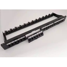Патч панель коммутационная неэкранированная UTP OPL-PPCat.5e-1U24 mod-black
