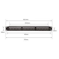 Патч панель OPL-PPCat.6-0.5U24-SH v1