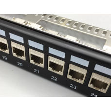 Патч панель OPL-PPCat.6A-1U24-SH v2 экранированная модульная Патч панель OPL-PPCat.6A-1U24-SH v2 экранированная модульная