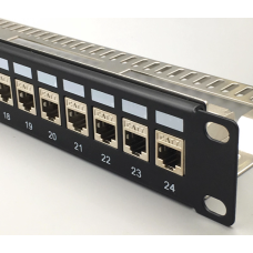 Патч панель OPL-PPCat.7-1U24-SH v2 экранированная модульная Патч панель OPL-PPCat.7-1U24-SH v2 экранированная модульная