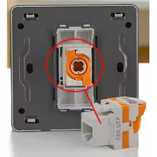 Модуль keystone с винтовым зажимом OPL-RJ45KS-Cat.6A-1С7-P-WH-50md