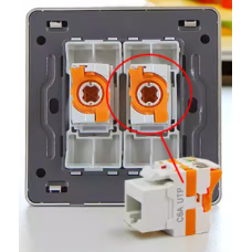 Модуль keystone с винтовым зажимом OPL-RJ45KS-Cat.6A-1С7-P-WH-50md