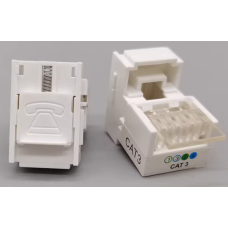 Розеточный телефонный модуль Keystone OPL-RJ11KS-Cat.3-C1-P8-WH шторка