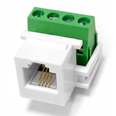Розеточный телефонный модуль Keystone OPL-RJ11KS-Cat.3-C9-P2-WH
