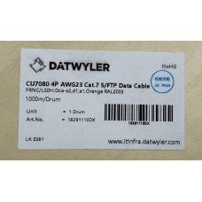 Кабель OPL-Cat.7 S/FTP 4*2*0,57 (LSZH CU7080)